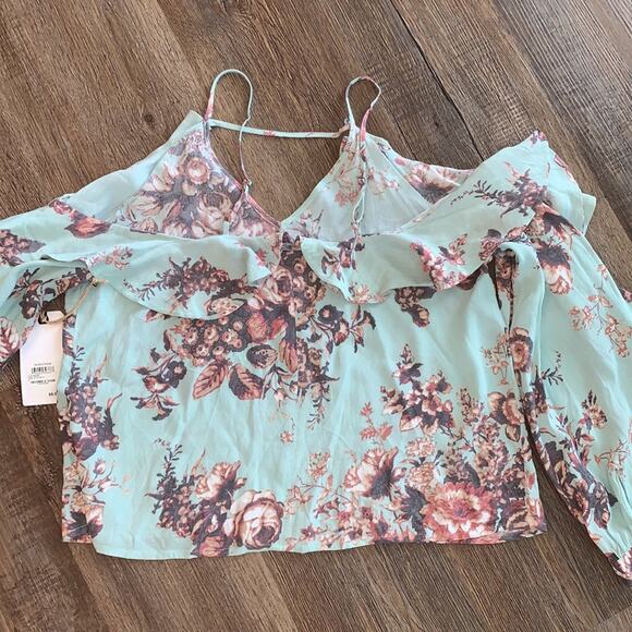 Leith Cold Shoulder Ruffle Blouse Top S - Picture 10 of 10